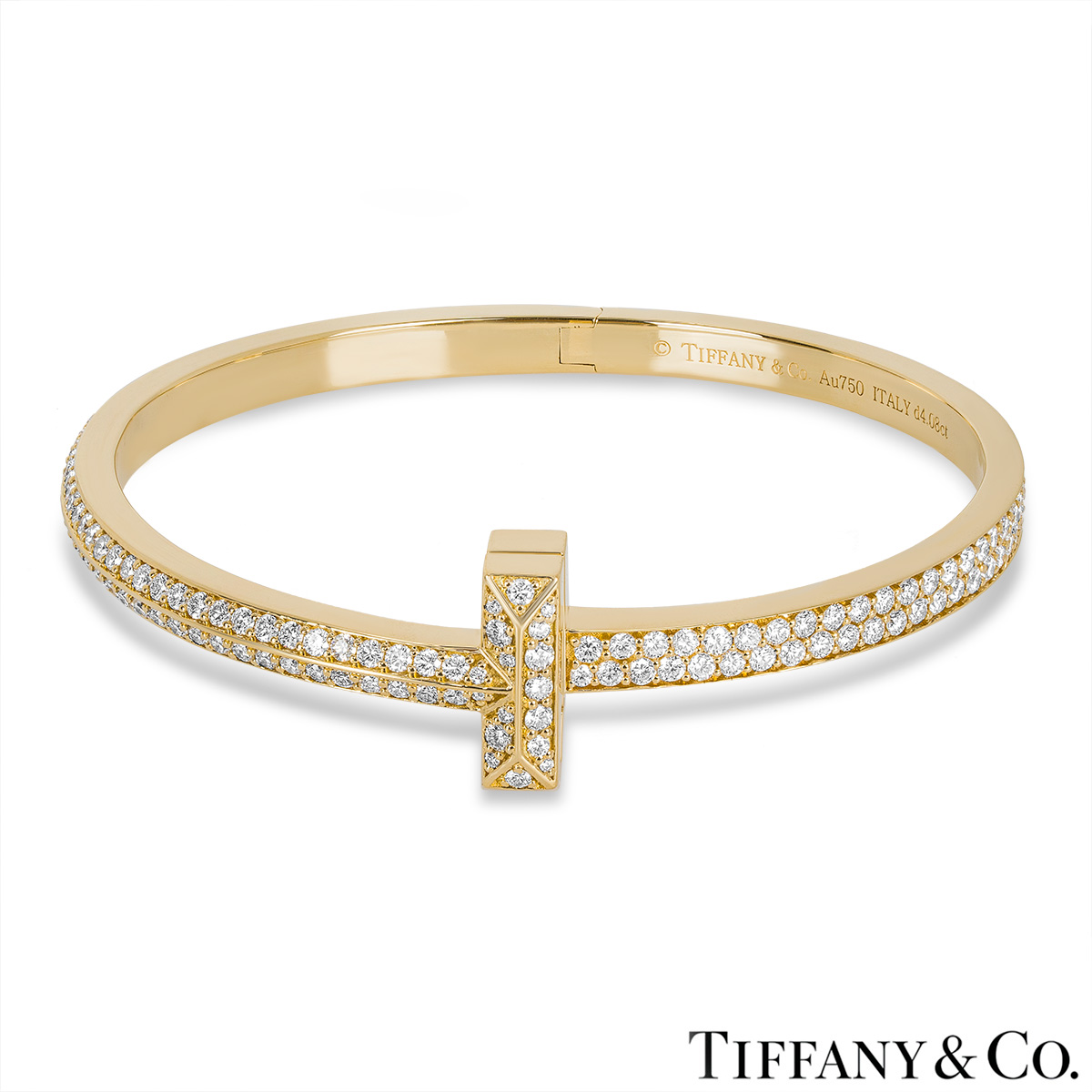Tiffany & Co. Yellow Gold Tiffany T1 Wide Diamond Hinged Bracelet